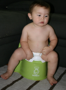 baby on potty chair
