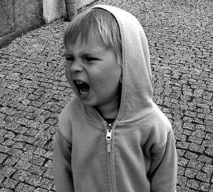 toddler tantrum black and white